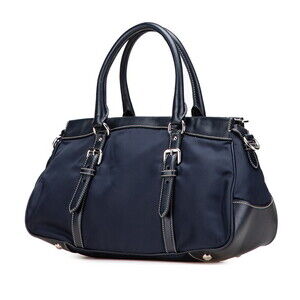Prada shoulder Blue bag handbag Navy leather nylon